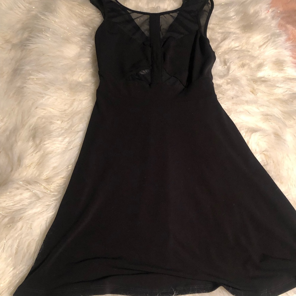 Black dress with mesh